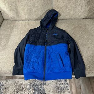 The North Face Black and Blue Hooded Jacket